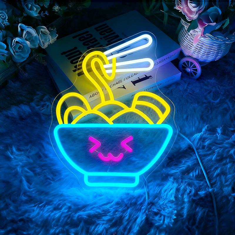 Insegna al neon del negozio di ramen